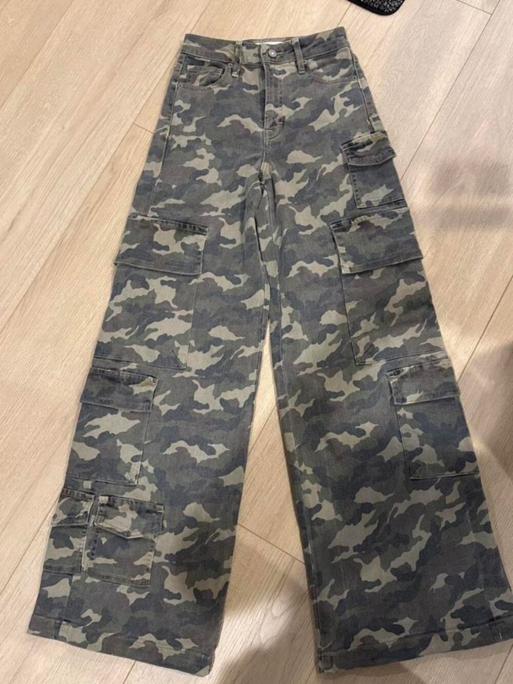 Gray & green camouflage cargo pants